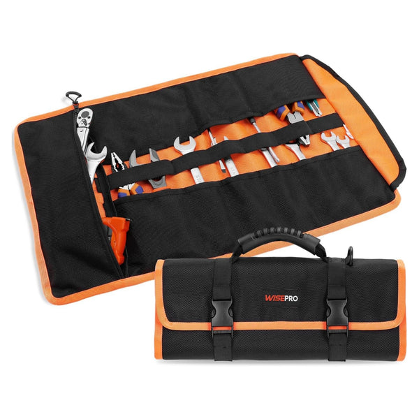 034 WISEPRO Tool Roll Up Bag with 13 Pockets