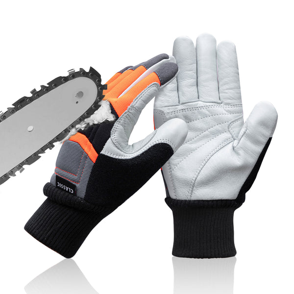 02 Leather Chainsaw Gloves, Pro